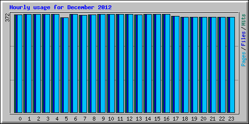 Hourly usage for December 2012