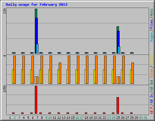 Daily usage for February 2013