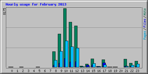 Hourly usage for February 2013