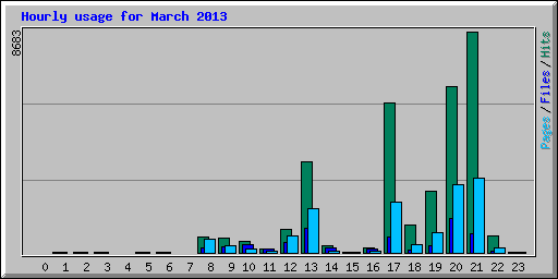 Hourly usage for March 2013