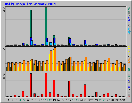 Daily usage for January 2014