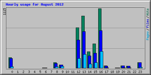 Hourly usage for August 2012
